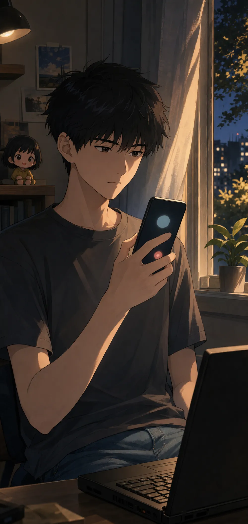盯着屏幕，等了两秒，接了。「我是吕行，广和技术服务。」