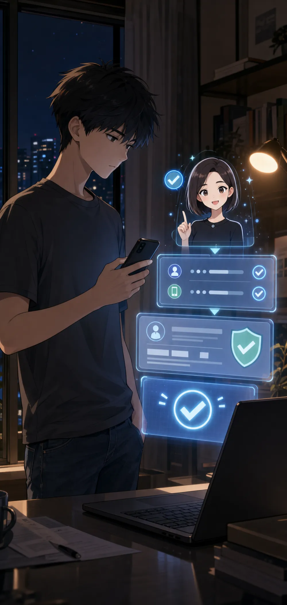 「号码一致。」同一栋楼，相差一层。